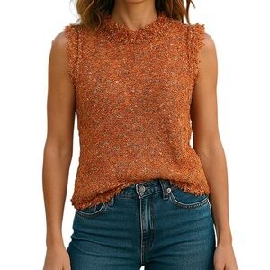 J. Crew Orange Sleeveless Sweater